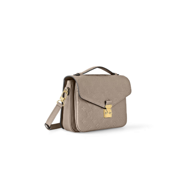 M44881 Louis Vuitton Pochette Métis Monogram Empreinte Leather Satchel Crossbody Bag Khaki 25 × 19 × 7 cm