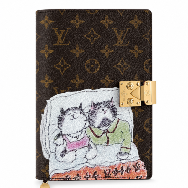 Louis Vuitton Paul Planner Notebook Cover Monogram Canvas Cartoon Cat Pattern 20 × 14 cm