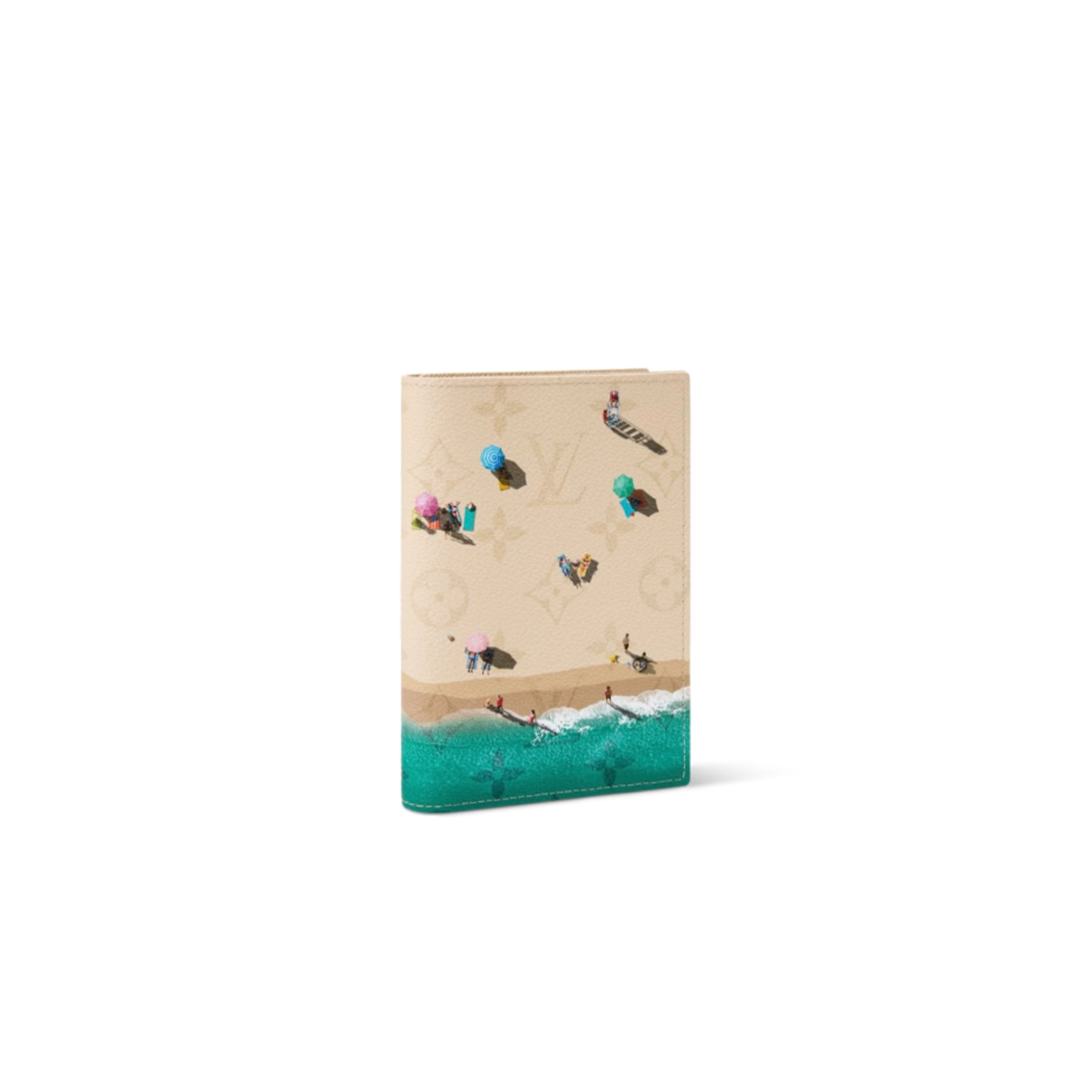M2A349 Louis Vuitton Passport Cover Beige Colored Monogram Canvas Sports Print Travel Wallet 10 × 14 × 2.5 cm