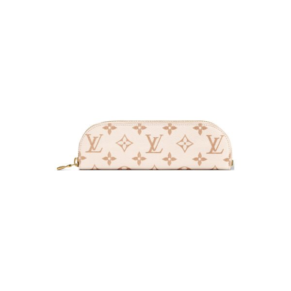 GI1660 LouisV Charlotte Pencil Case White Classic Monogram Canvas Leather Lining Zip Pouch 7 × 2 × 20 cm