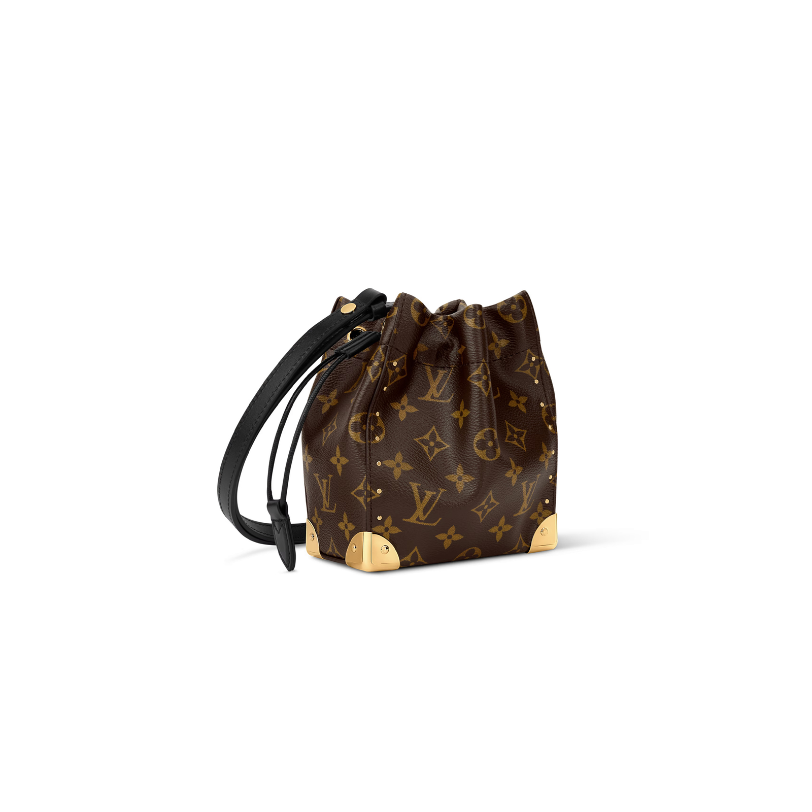 M29323 LouisV Nano Noé Trunk Bag Classic Monogram Canvas Brown Leather Trim Shoulder Crossbody Bag 15 × 17 × 8 cm
