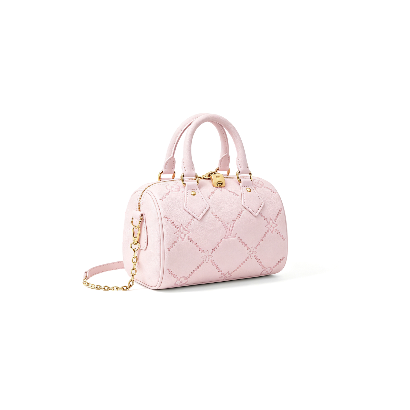 M28529 M46397 LouisV Speedy Bandoulière 20 Pink Monogram Empreinte Couture Leather Top Handle Crossbody Bag 20.5 × 12 × 13.5 cm