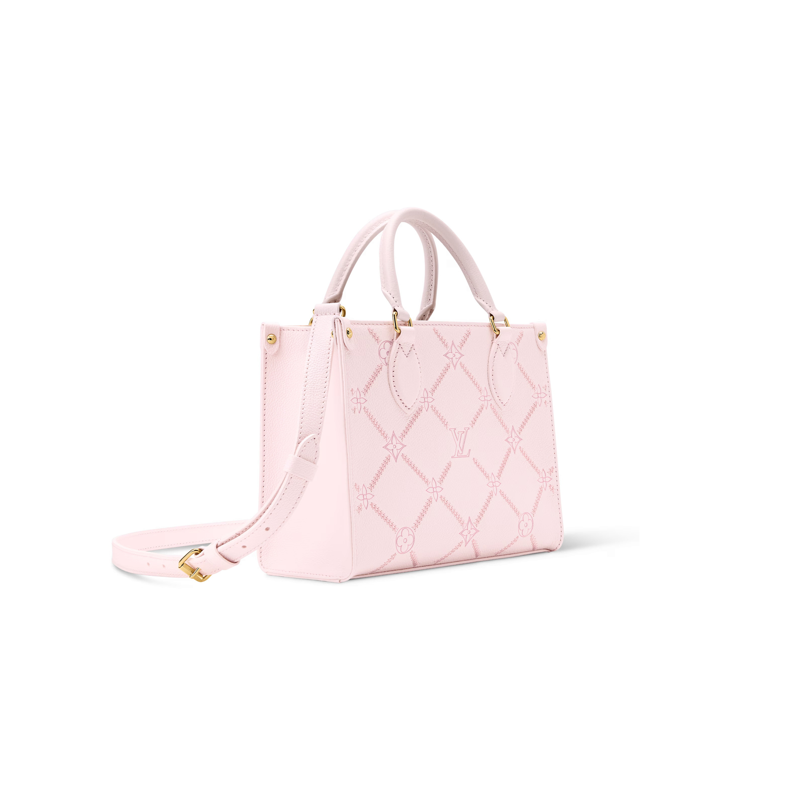 M28528  LouisV Onthego Mini Tote Bag Monogram Embossed Grained Leather Shoulder Handbag 25 × 19 × 11.5 cm